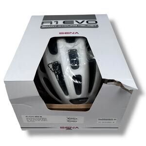 Sena R1 Evo Smart Cycling Helmet Medium Matte White Bluetooth Mesh Intercom